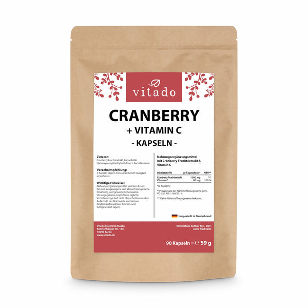 Cranberry Extrakt Kapseln mit Vitamin C