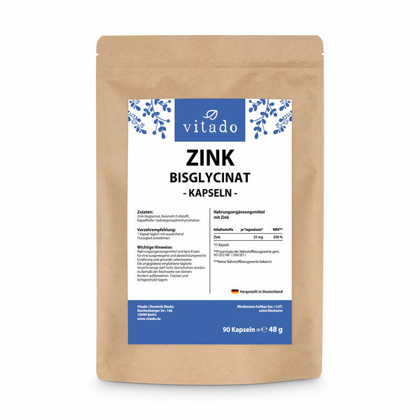 Zink Kapseln 25mg als Zink-Bisglycinat